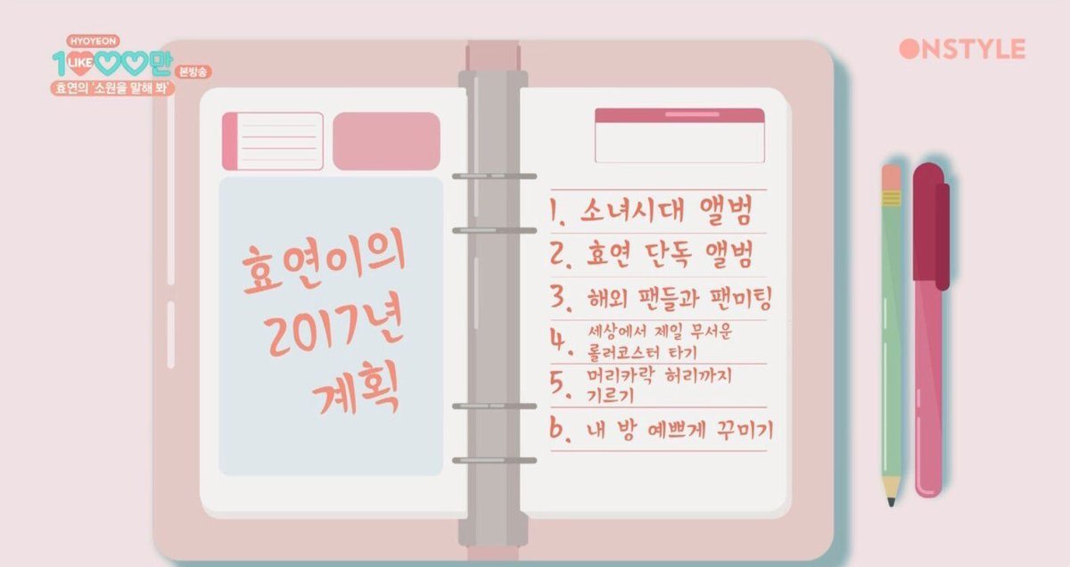 Esta lista muestra los planes de Hyoyeon para el nuevo año!