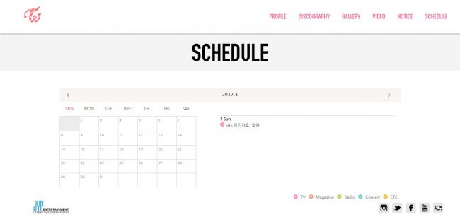 TWICE only has 1 official schedule this month so far