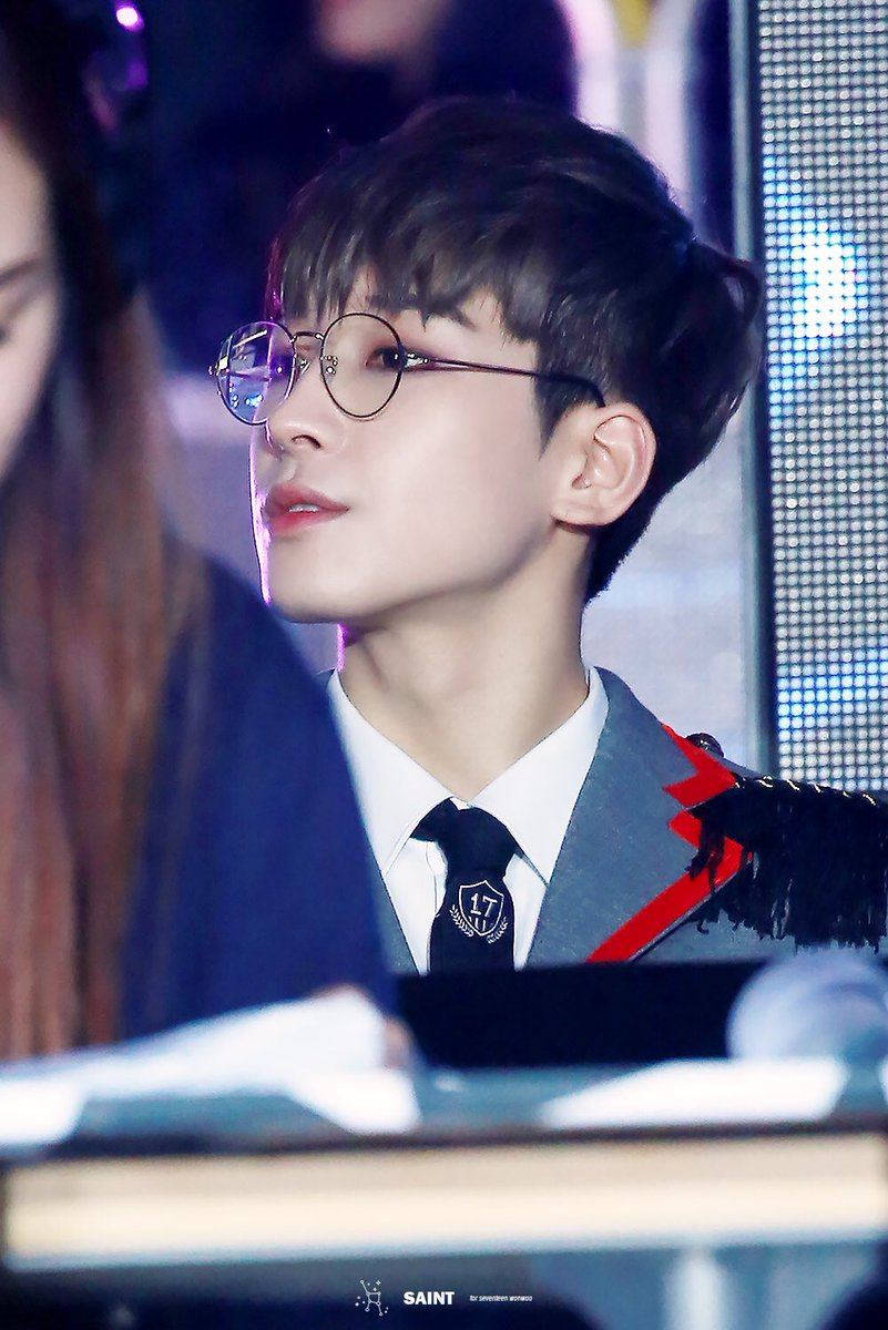 Wonwoo's glasses are clearly for his nearsightedness. 